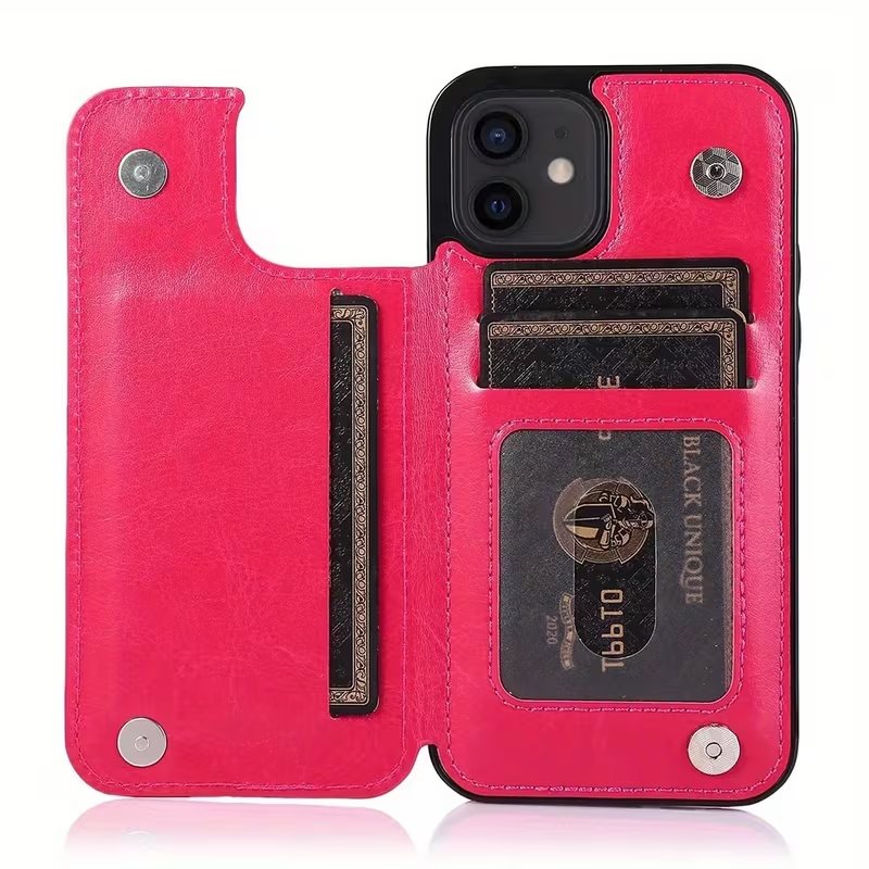 Product Title  Luxury Leather Wallet Phone Case with Card Holder & Magnetic Closure for iPhone