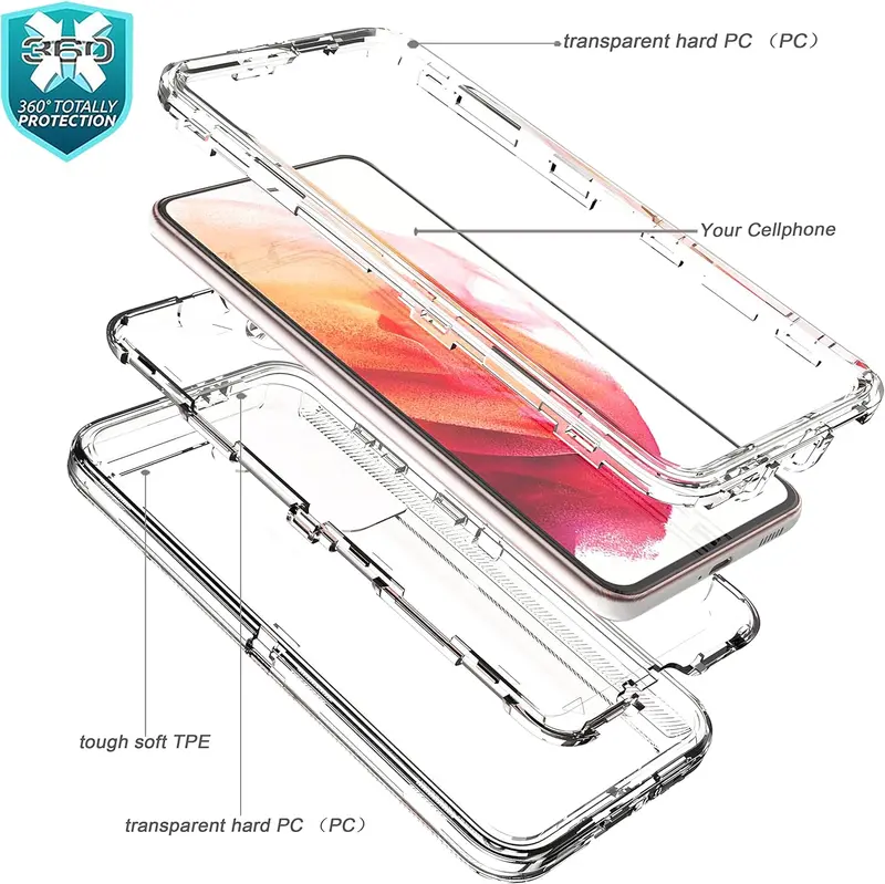 Clear Heavy-Duty MagSafe Phone Case – 360° Protection & Shockproof Design