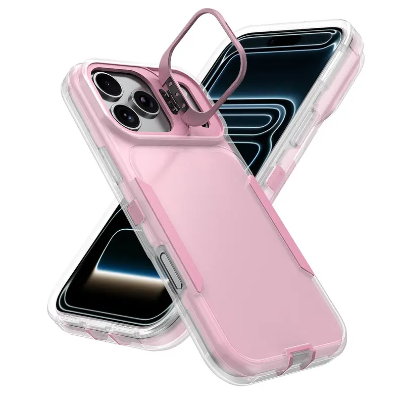 360° Heavy-Duty Shockproof Phone Case with Alloy Camera Ring for iPhone 11-17 Series