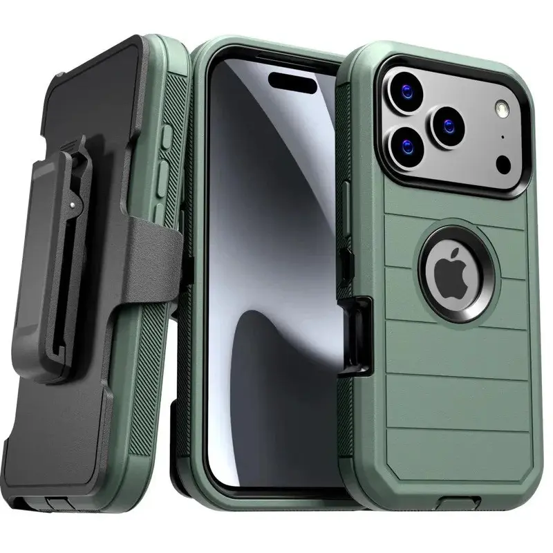Heavy-Duty Tactical Belt Clip Armor Case with Integrated Kickstand