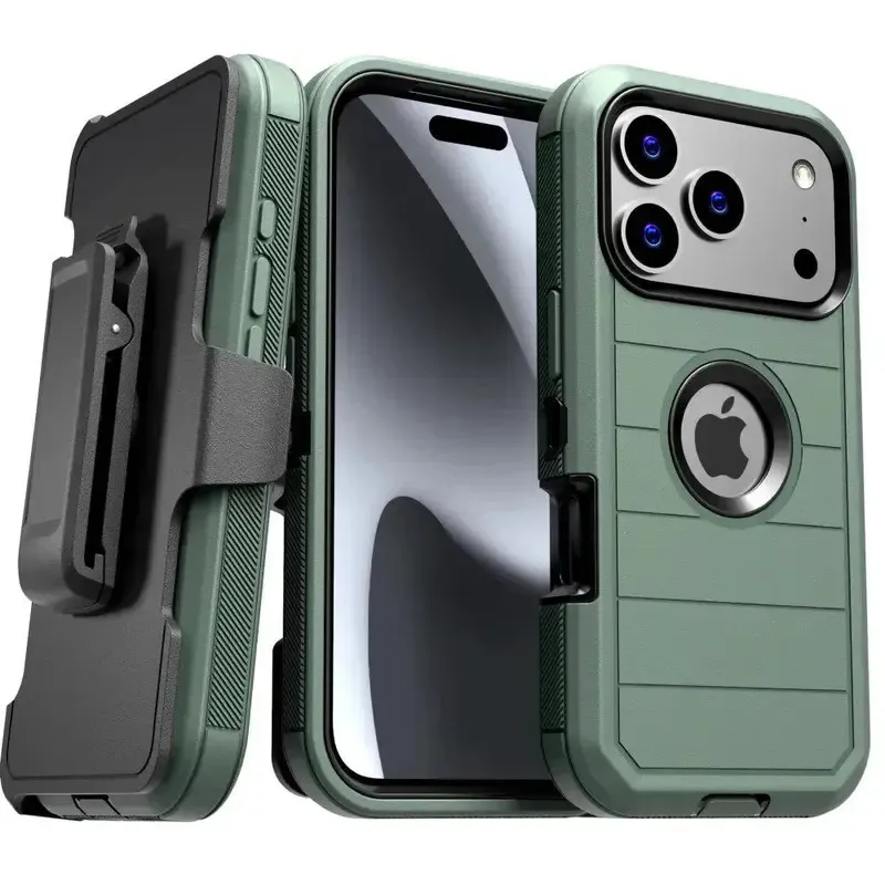Heavy-Duty Tactical Belt Clip Armor Case with Integrated Kickstand