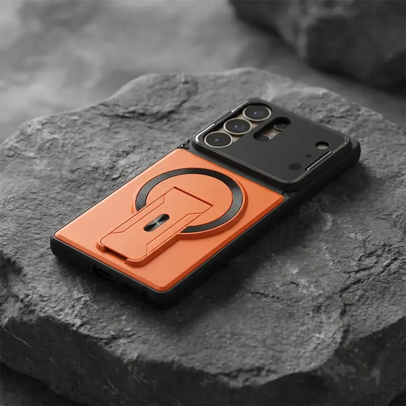 Magnetic Kickstand Armor Case with Lens Protection Cover