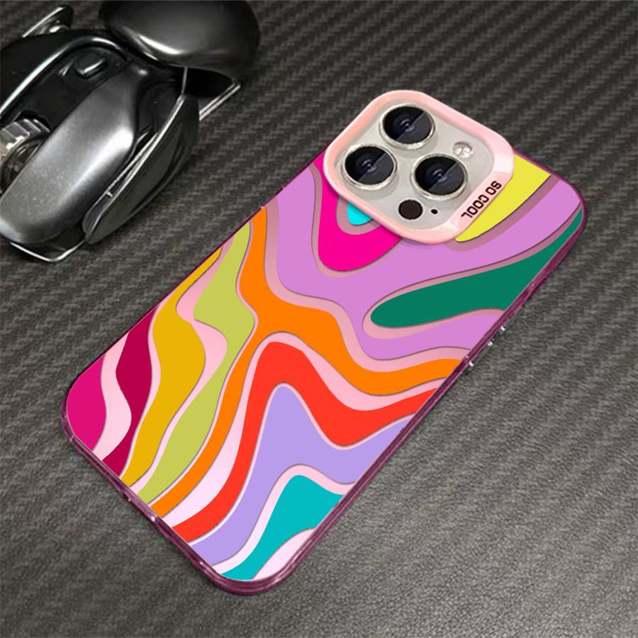 Phone Case: 1pc Colorful Abstract Wavy Pattern Phone Case Suitable for Apple iPhone 17ProMax 16 15 14 13 12 11ProMax Pro Xs Max XS X 7plus 8plus Antidrop Hard Shell Modern Funky Fashion Can Be Given to Friends Phone Case: 1pc Colorful Abstract Wavy Pattern Phone Case Suitable for Apple iPhone 17ProMax 16 15 14 13 12 11ProMax Pro Xs Max XS X 7plus 8plus Antidrop Hard Shell Modern Funky Fashion Can Be Given to Friends