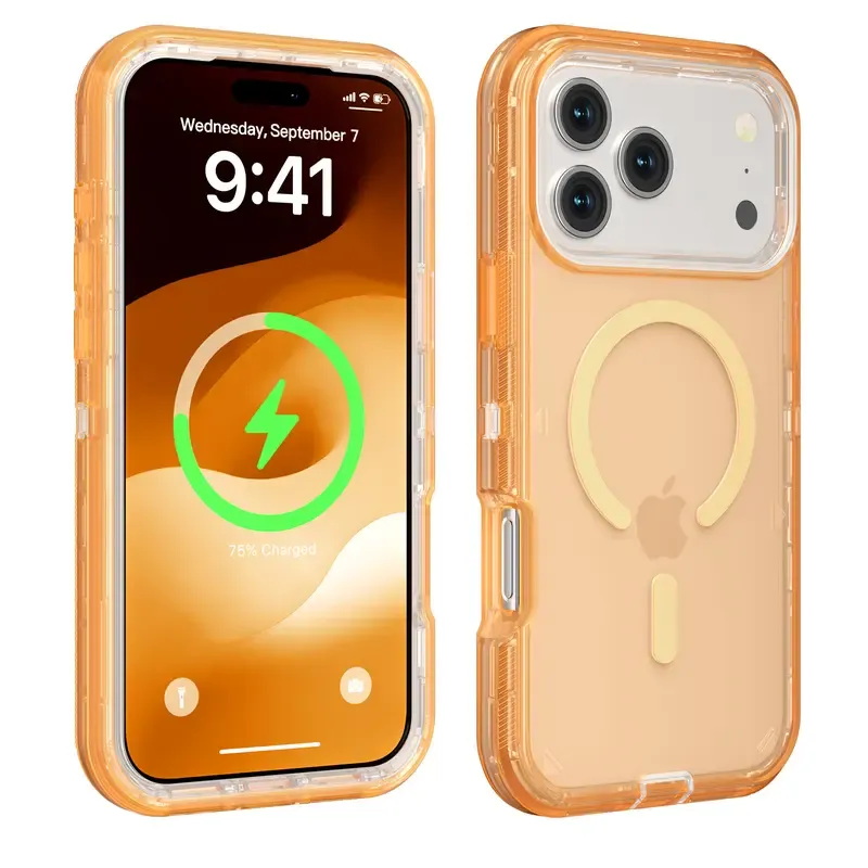 Clear Heavy-Duty MagSafe Phone Case – 360° Protection & Shockproof Design
