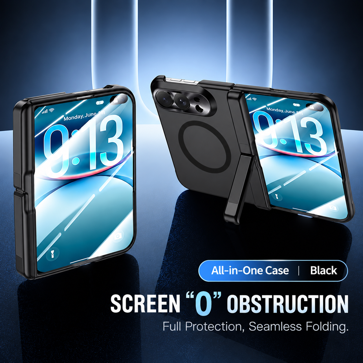 Heavy Duty Magnetic Kickstand Protective Case for iPhone Duo – Shockproof Foldable Phone Cover