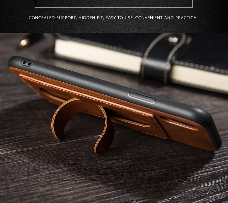 Card Slot PU Leather Kickstand Magnetic Case Cover for iPhone X