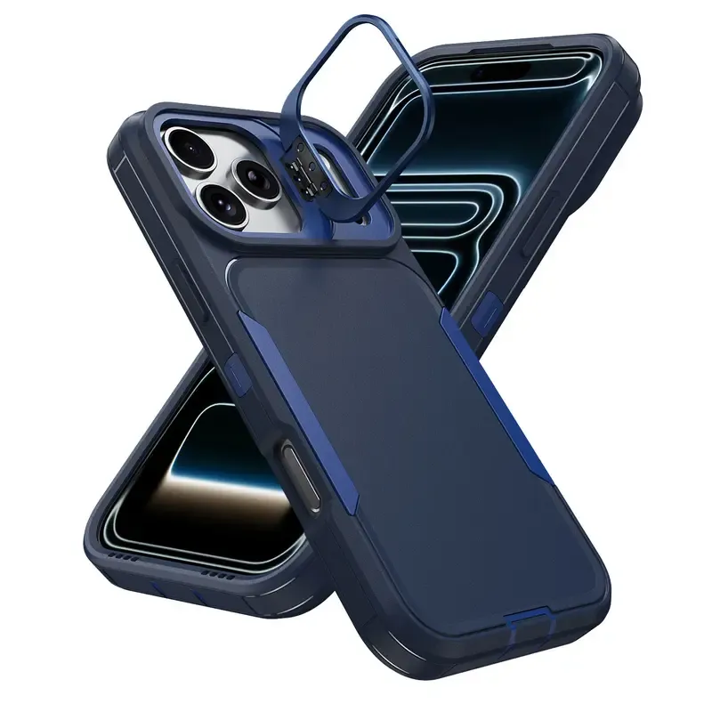 360° Heavy-Duty Shockproof Phone Case with Alloy Camera Ring for iPhone 11-17 Series