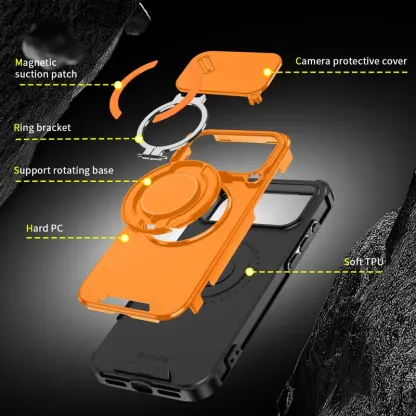 Magnetic Protective Phone Case With Camera Lens Cover