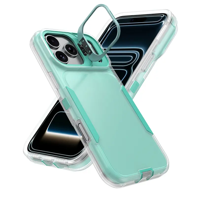 360° Heavy-Duty Shockproof Phone Case with Alloy Camera Ring for iPhone 11-17 Series
