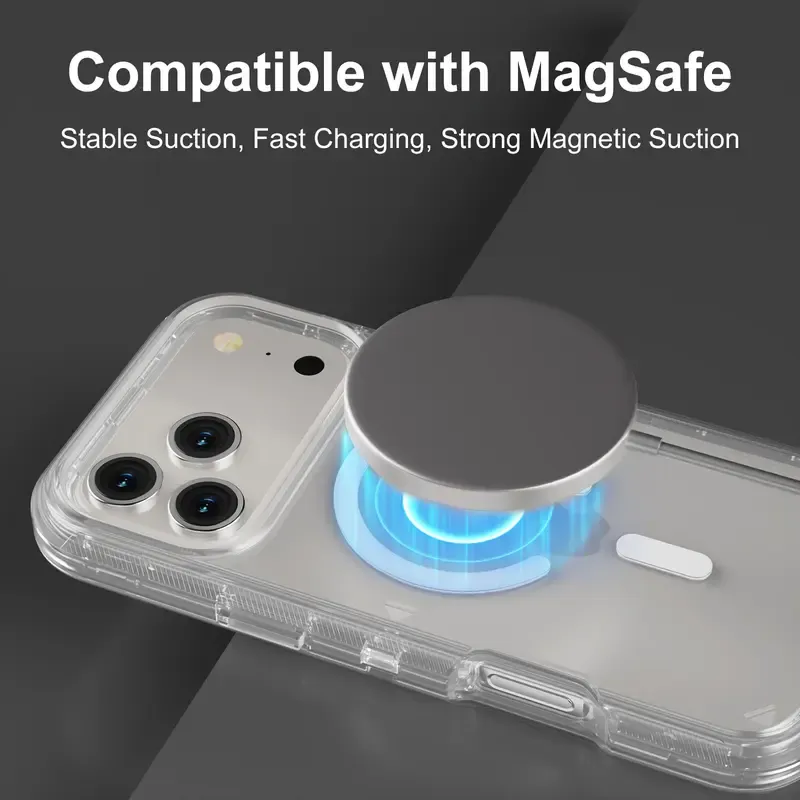 Clear Heavy-Duty MagSafe Phone Case – 360° Protection & Shockproof Design