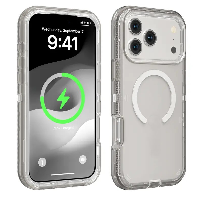 Transparent Heavy-Duty Protective Phone Case — 360° All-Around Protection and Shock-Absorbent Design