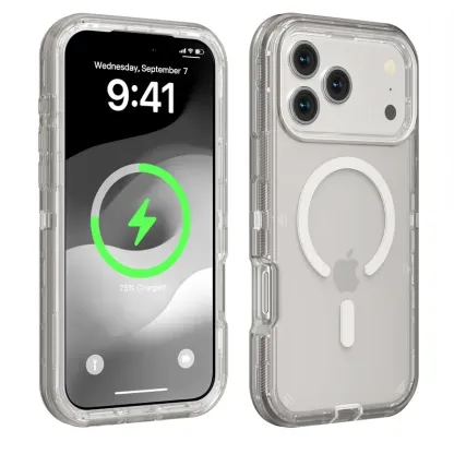 Clear Heavy-Duty MagSafe Phone Case – 360° Protection & Shockproof Design