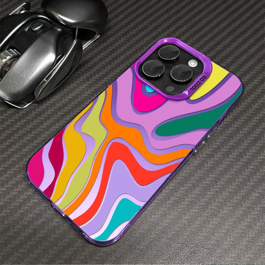 Phone Case: 1pc Colorful Abstract Wavy Pattern Phone Case Suitable for Apple iPhone 17ProMax 16 15 14 13 12 11ProMax Pro Xs Max XS X 7plus 8plus Antidrop Hard Shell Modern Funky Fashion Can Be Given to Friends Phone Case: 1pc Colorful Abstract Wavy Pattern Phone Case Suitable for Apple iPhone 17ProMax 16 15 14 13 12 11ProMax Pro Xs Max XS X 7plus 8plus Antidrop Hard Shell Modern Funky Fashion Can Be Given to Friends