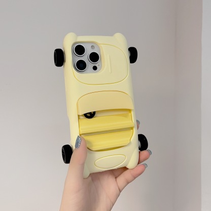 Cartoon Yellow Sports Car iPhone Case | Tuck a "Mini Stylish Ride" in Your Pocket—Cute & Shockproof in One