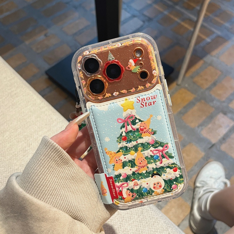 Christmas Floral & Star Gingerbread Phone Case | For iPhone 14-17 Pro/Pro Max