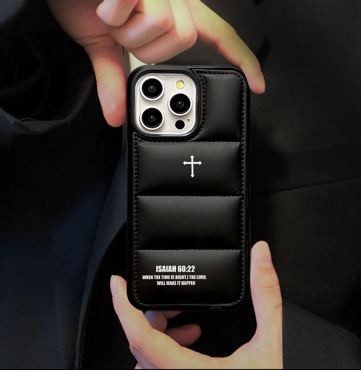 Puffer Jacket Leather Phone Case ✝️