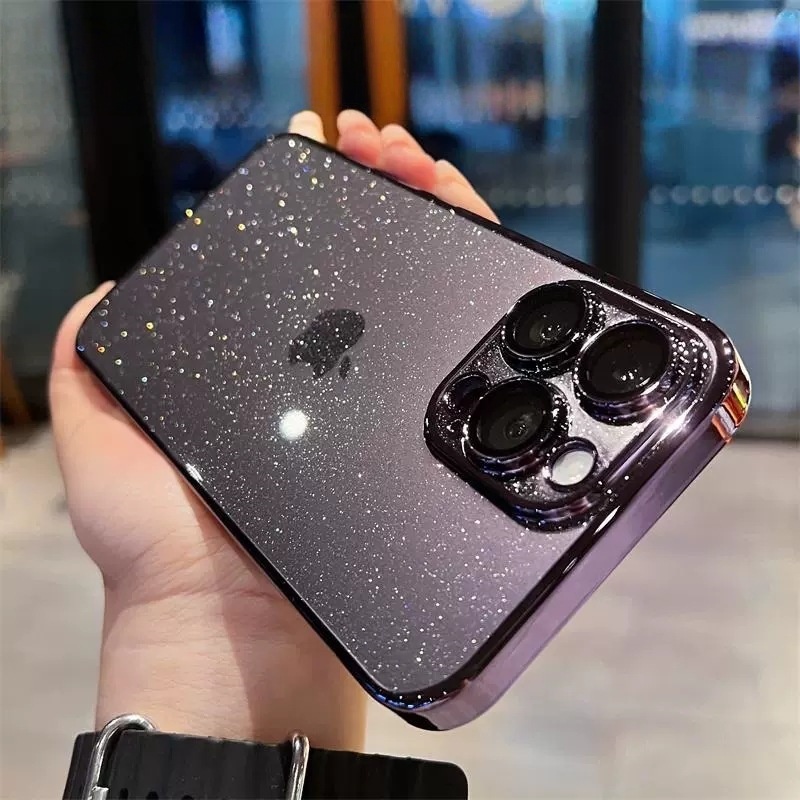 iPhone 17 Pro Max Case: Starry Sky Glitter Electroplated PC Hard Shell 🪐✨