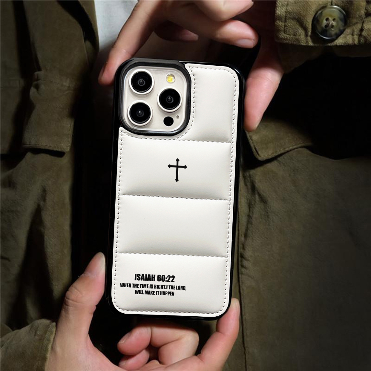 Puffer Jacket Leather Phone Case ✝️