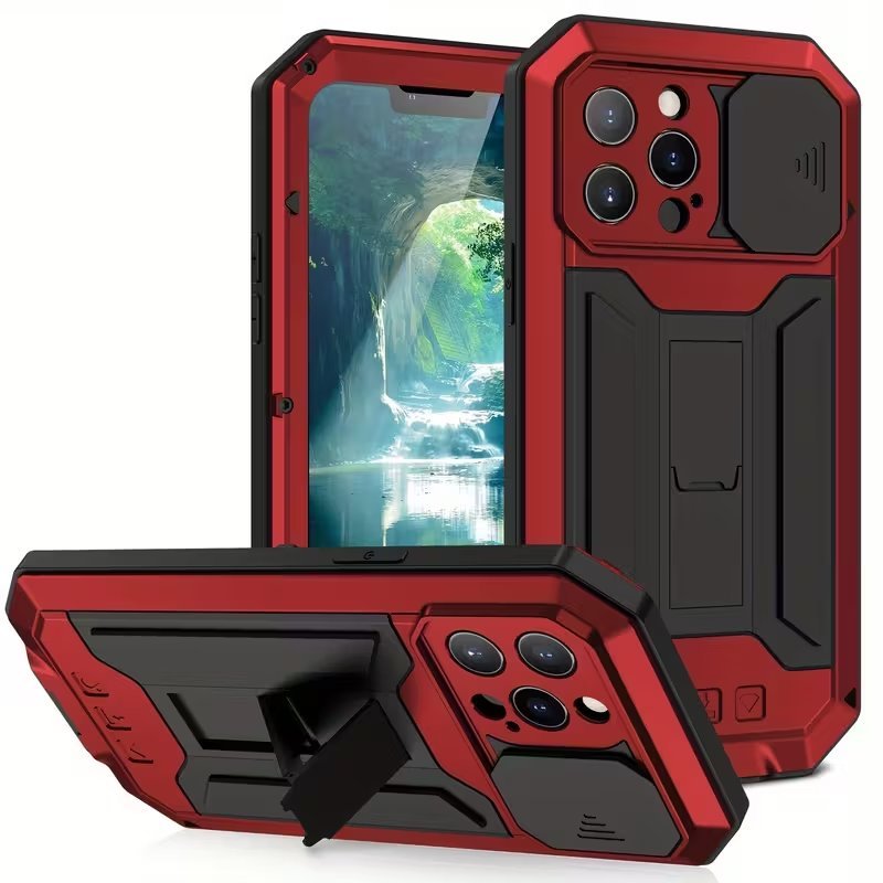 Rugged Military Grade Phone Case with Built-in Kickstand & Camera Protection