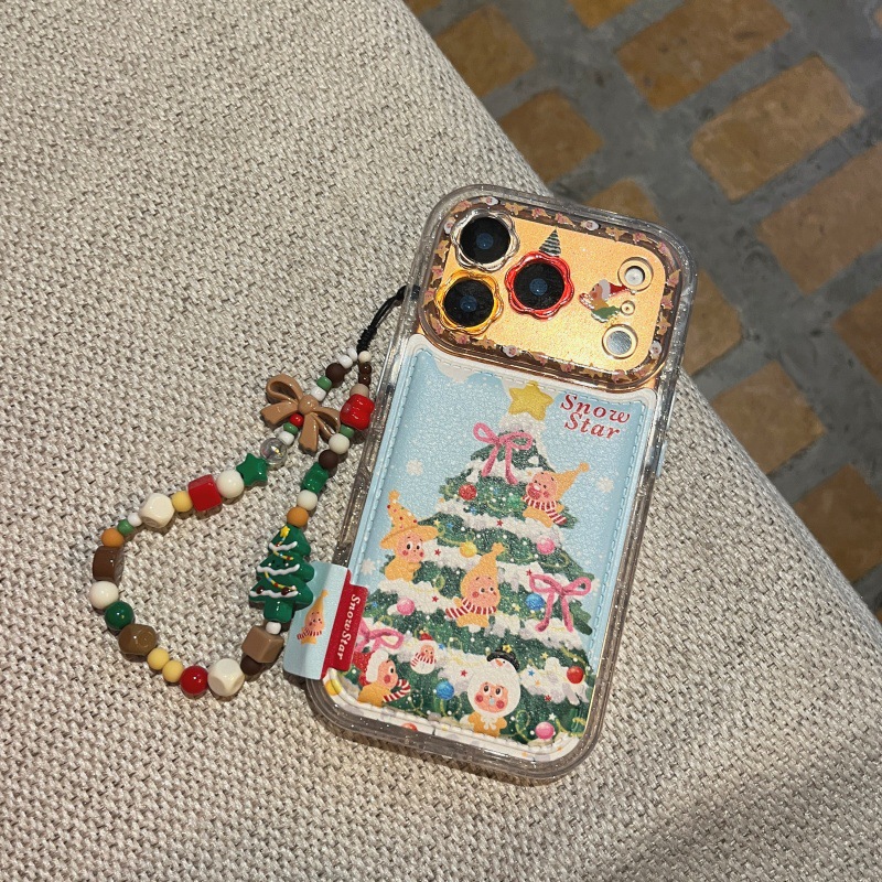 Christmas Floral & Star Gingerbread Phone Case | For iPhone 14-17 Pro/Pro Max