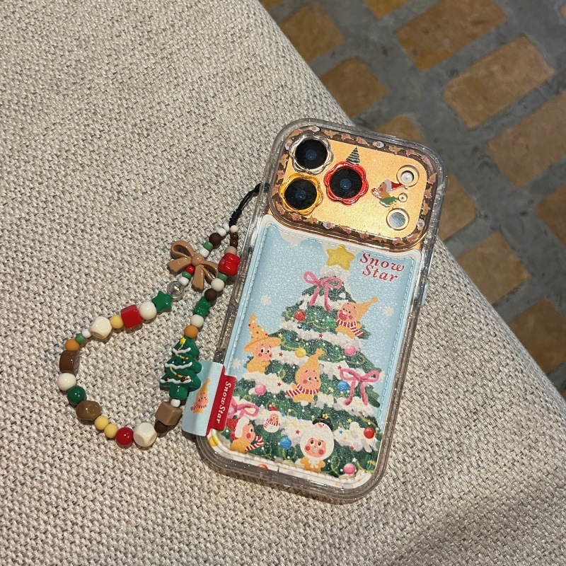 Christmas Floral & Star Gingerbread Phone Case | For iPhone 14-17 Pro/Pro Max