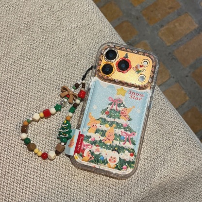 Christmas Floral & Star Gingerbread Phone Case | For iPhone 14-17 Pro/Pro Max