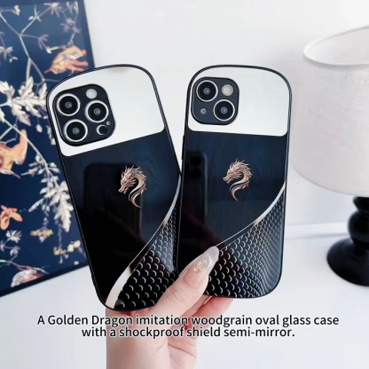 Imperial Dragon Grain MagSafe Case – 360° Shockproof Glass Cover