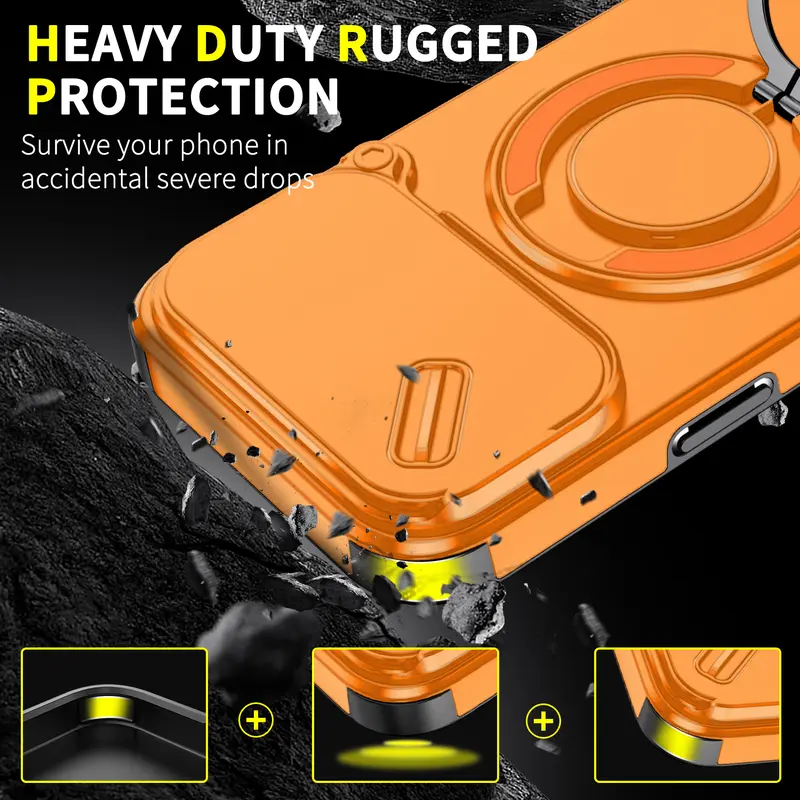 Magnetic Protective Phone Case With Camera Lens Cover
