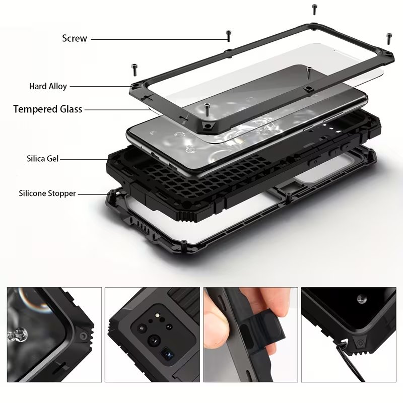 Military Tactical Armor Phone Case with Shockproof Protection & Built-in Kickstand
