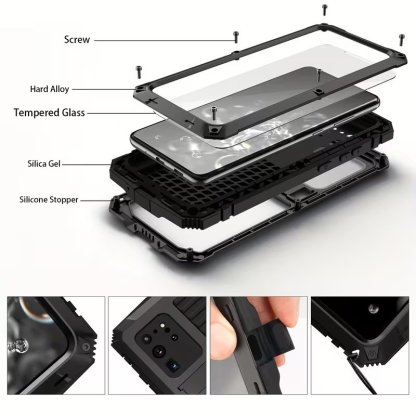 Military Tactical Armor Phone Case with Shockproof Protection & Built-in Kickstand