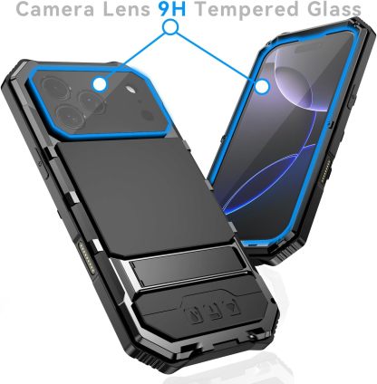 iPhone 17 Pro Max Heavy-Duty Case: Military-Grade 360° Protection + Built-In Screen Protector & Sturdy Stand
