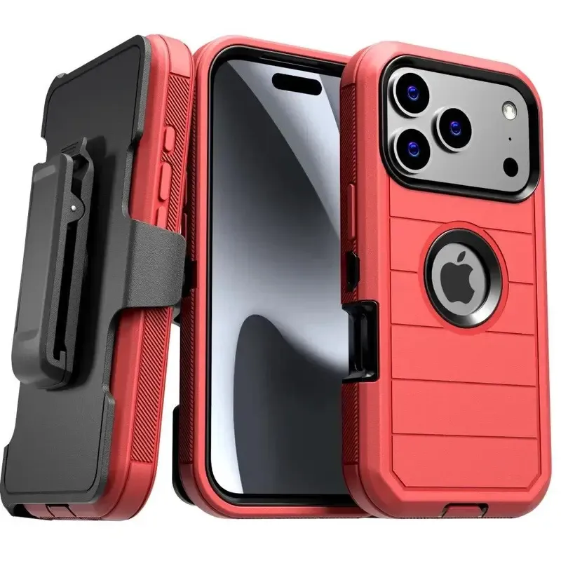Heavy-Duty Tactical Belt Clip Armor Case with Integrated Kickstand