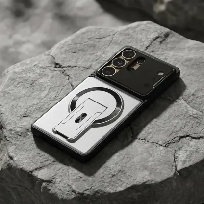 Magnetic Kickstand Armor Case with Lens Protection Cover