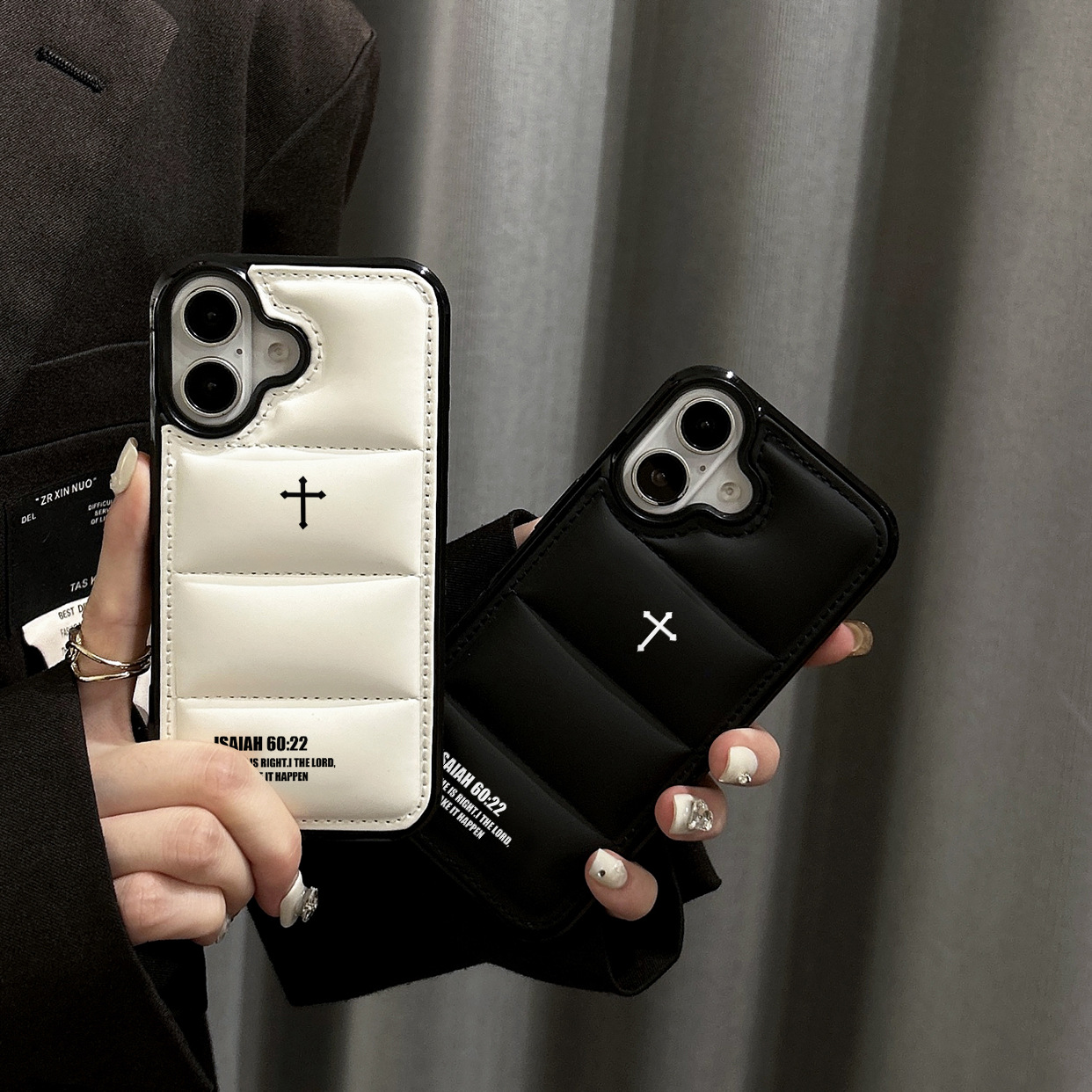 Puffer Jacket Leather Phone Case ✝️