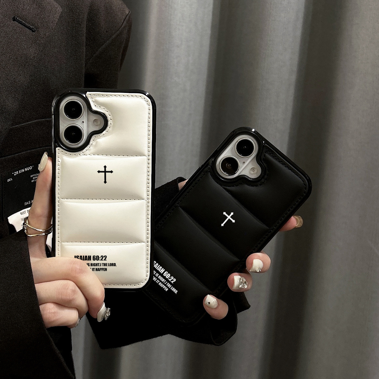 Puffer Jacket Leather Phone Case ✝️