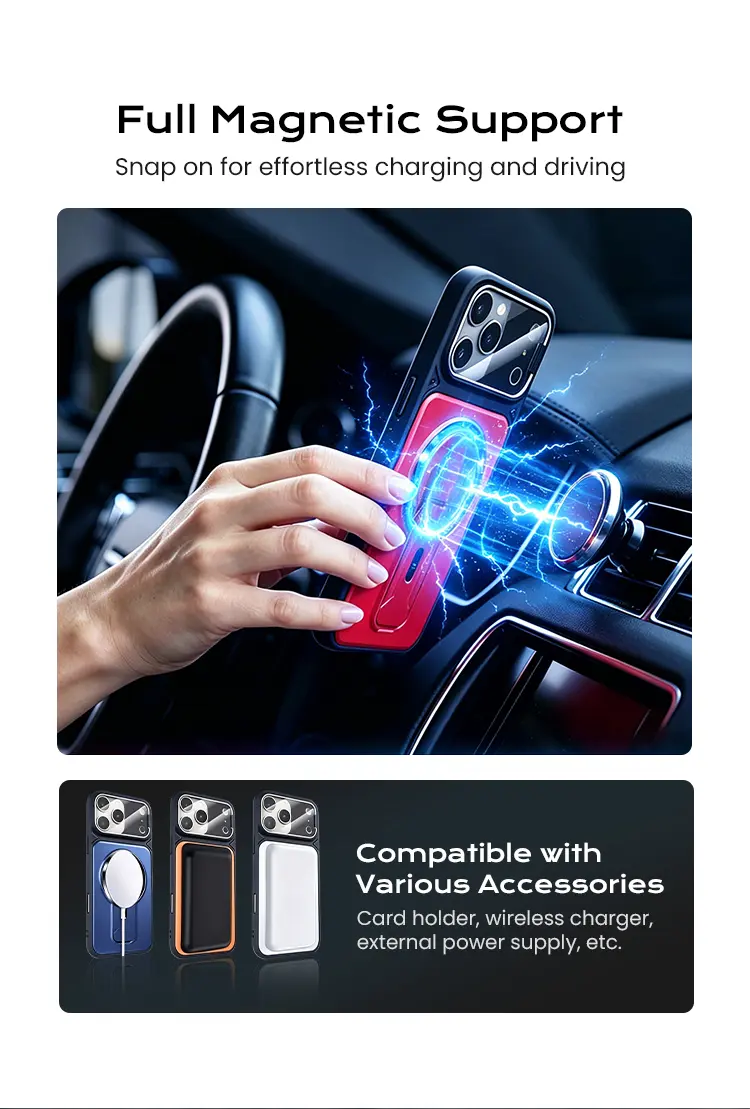 Weseecase Multifunctional iPhone Casing - Cellphone Protection Accessory for Handheld Devices with Hidden Stand Base, Lens Guard, Invisible Features