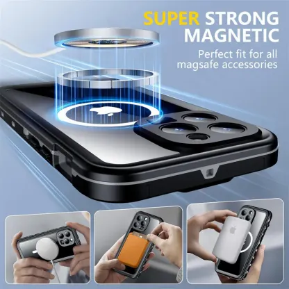 IP68 Waterproof Magnetic Case for iPhone 17 Pro Max – Shockproof, Dustproof & MagSafe Compatible – Full Protection for Swimming, Hiking & Outdoor Adventures