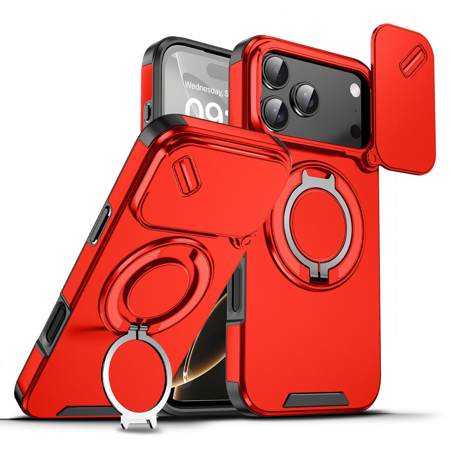 OREKROY Case For iPhone 17 16 15 Pro Max 17Air Plus 14 13 12 with Slide Camera Lens Protection Cover,360 Rotating Ring Kickstand MagSafe Magnetic Holder Military Grade Shockproof Protective Phone Cover