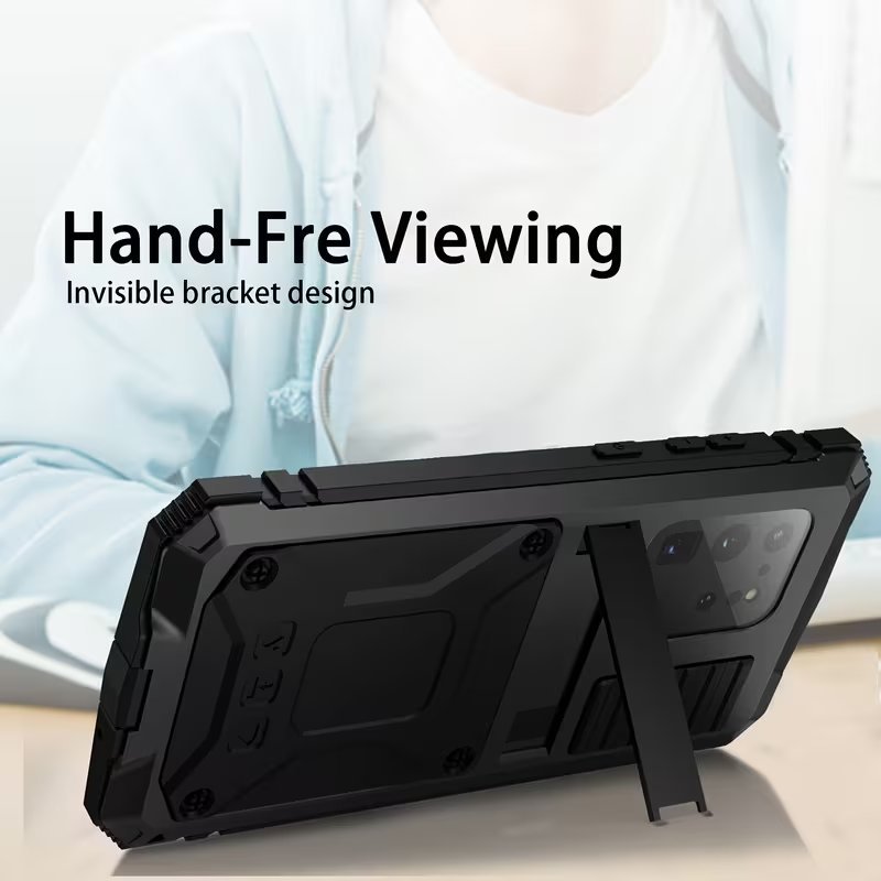 Military Tactical Armor Phone Case with Shockproof Protection & Built-in Kickstand