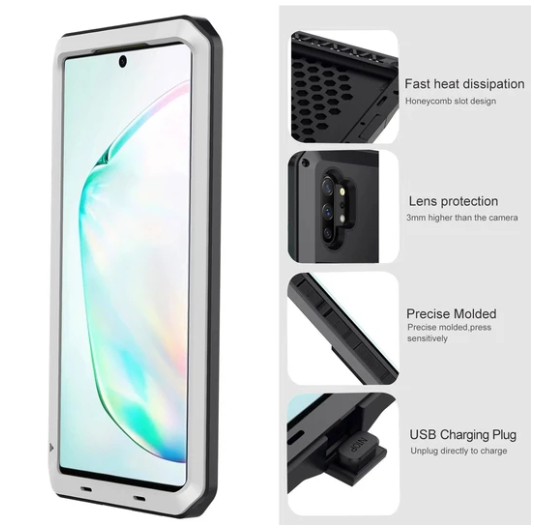 Luxury Doom Armor Waterproof Metal Aluminum Phone Case For Samsung