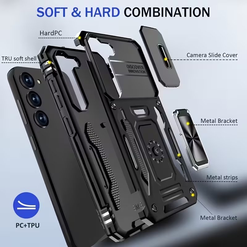 Heavy Duty Shockproof Samsung Galaxy Case with Built-In Kickstand