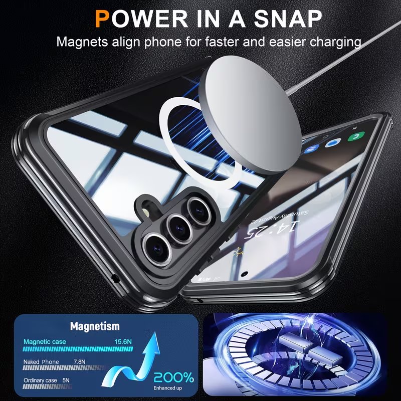 Samsung Galaxy Magnetic Clear Case With Dual Lock Protection📱