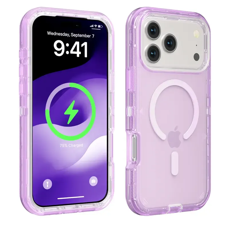 Clear Heavy-Duty MagSafe Phone Case – 360° Protection & Shockproof Design