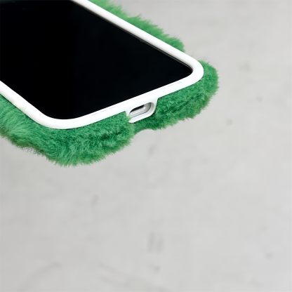 🥰Shockproof Green Plush Phone Case for iPhone All Models: 17-6/XS/XR/7/8/Plus/Max 🧟♀️
