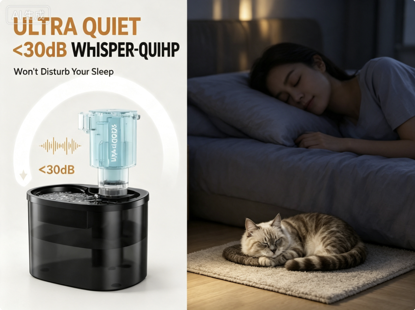 3L Smart Cordless Pet Water Fountain | 3600mAh Rechargeable Cat & Dog Water Dispenser with 4-Layer Filtration