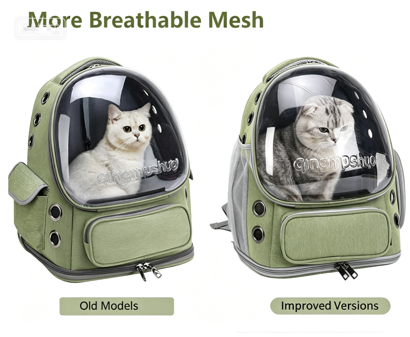 Breathable cat harness, large-space bubble pet backpack for dogs under 15 lbs, transparent and foldable travel hiking pet backpack