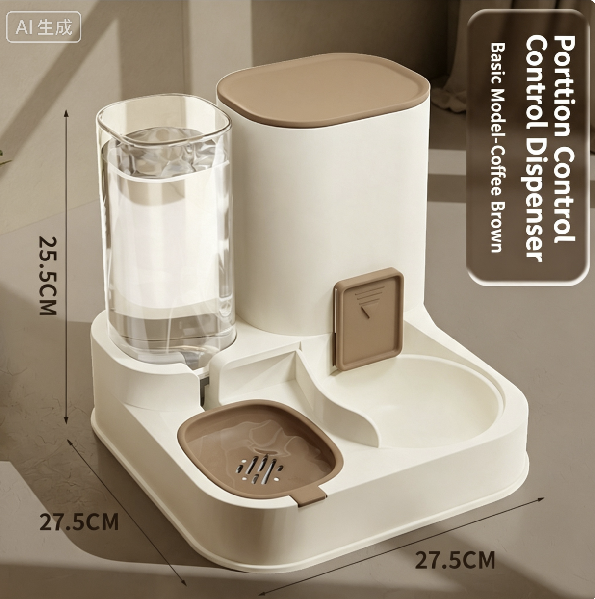2-in-1 Automatic Pet Feeder: Self-Service Food Bowl and Water Dispenser for Cats and Dogs