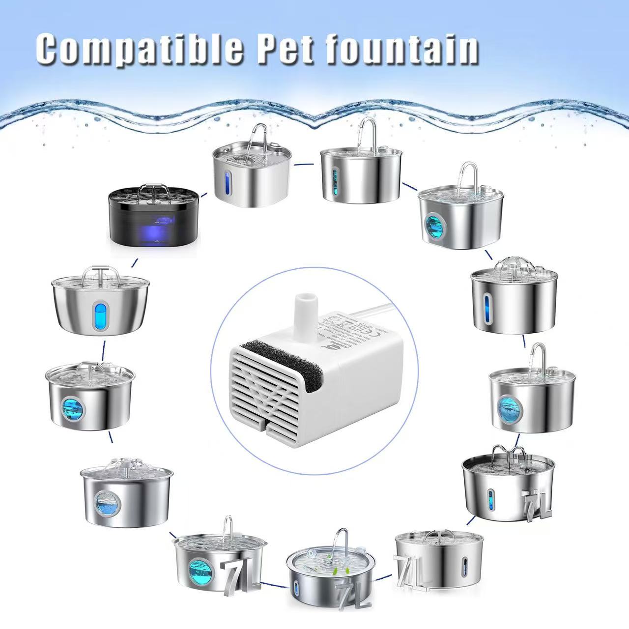 Pet Water Fountain - Circulating Water Pump - Water Extractor - Multi-Model Water Pump