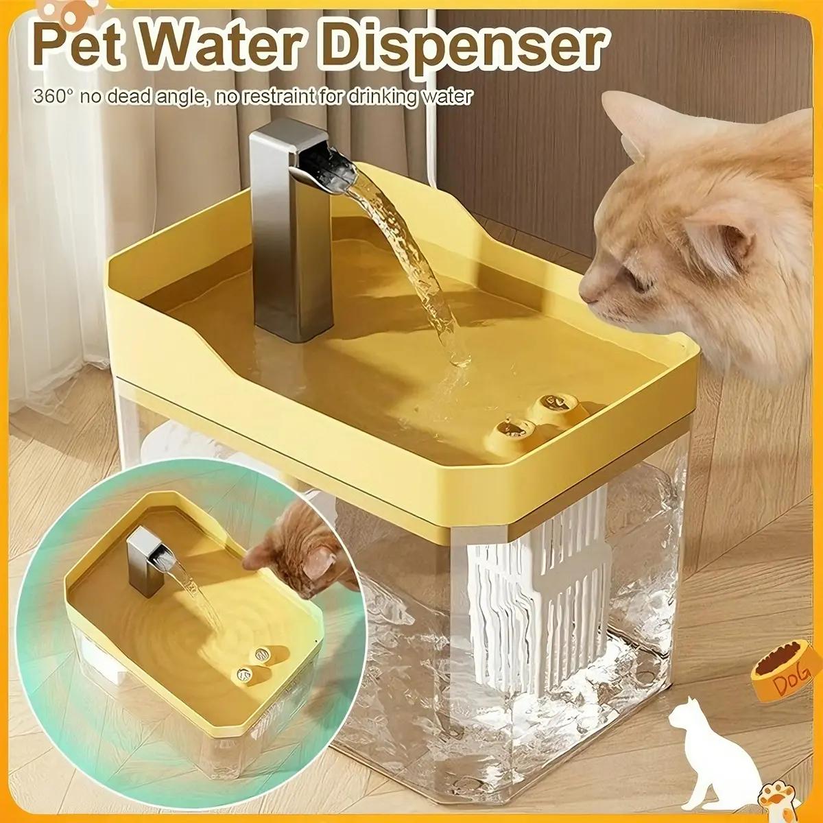 Pet water dispenser, super quiet, transparent flowing water tank, for cats, small pets