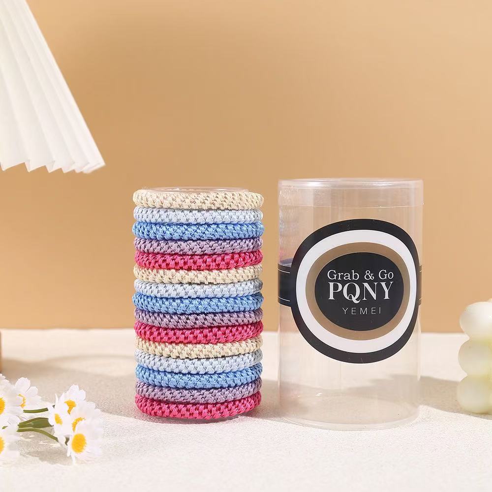 Haaland World Cup kknekki same style, affordable colorful hair ties, suitable for thick hair, easy-grab ponytail hair ties, pack of 15, thick and seamless hair bands, strong hold, hair-friendly design